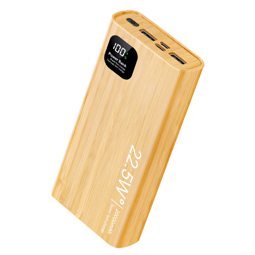 M7-C-M2 20000mAh Digital Display External Battery Pack Wood Grain Power Bank