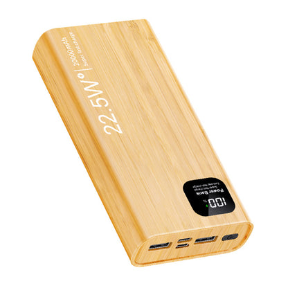 M7-C-M2 20000mAh Digital Display External Battery Pack Wood Grain Power Bank