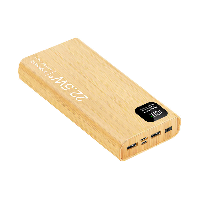 M7-C-M2 20000mAh Digital Display External Battery Pack Wood Grain Power Bank