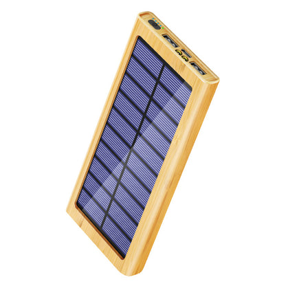 M7-M1 Wooded Texture Digital Display Solar Power Bank 10000mAh Mobile Phone Portable Charger