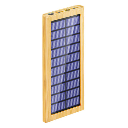 M7-M1 Wooded Texture Digital Display Solar Power Bank 10000mAh Mobile Phone Portable Charger