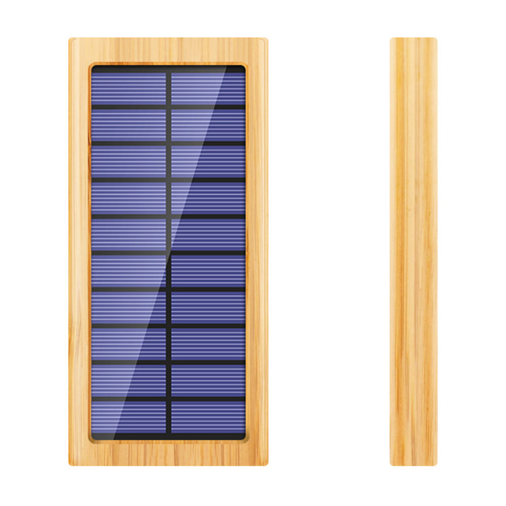 M7-M1 Wooded Texture Digital Display Solar Power Bank 10000mAh Mobile Phone Portable Charger