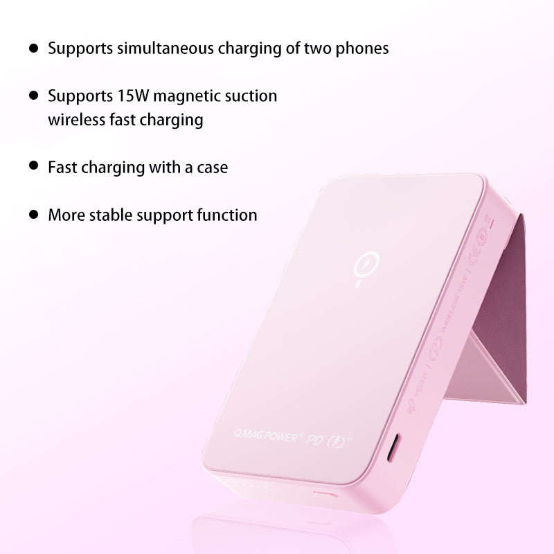 MOMAX Q.MAG POWER15 Magnetic Stand Wireless Power 10000mAh Portable Phone Charger Battery Pack