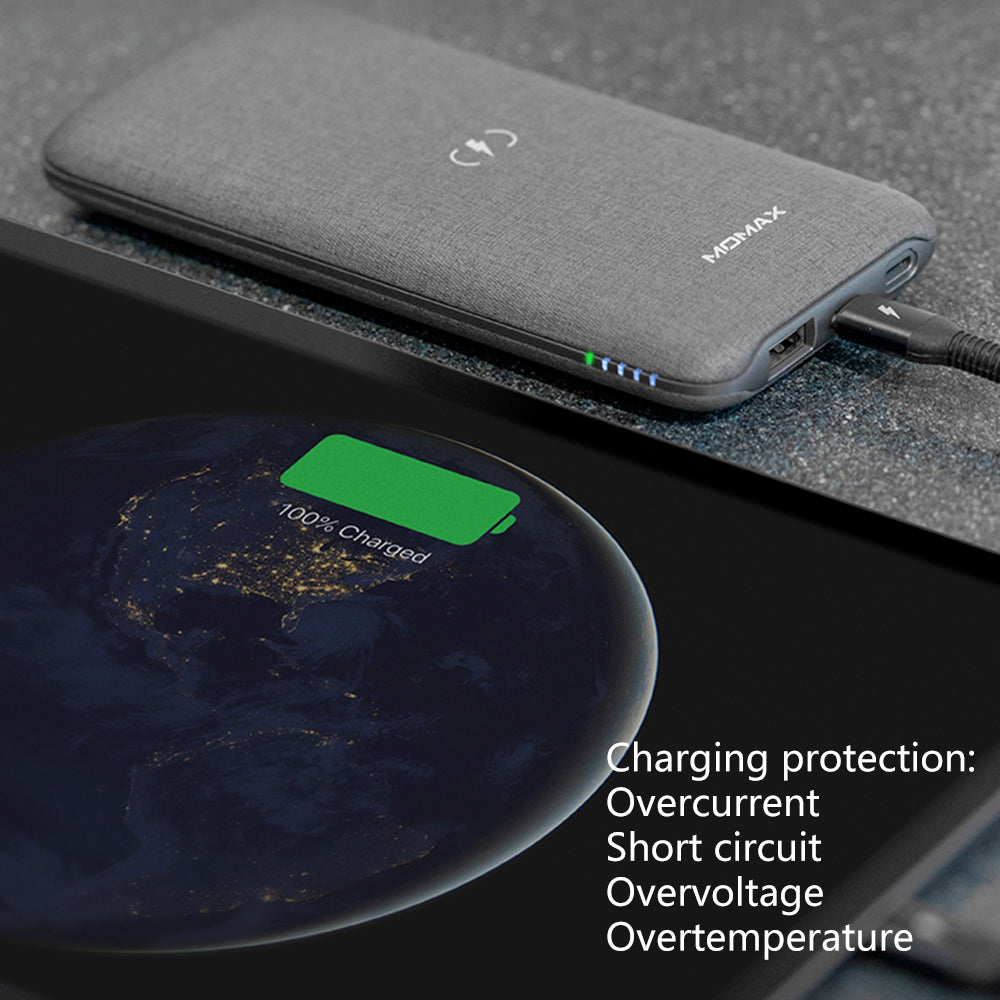 MOMAX Q.Power Touch Elite Light Luxury Wireless Power Bank Fast Charging Portable Phone Charger (MFI Certificated)