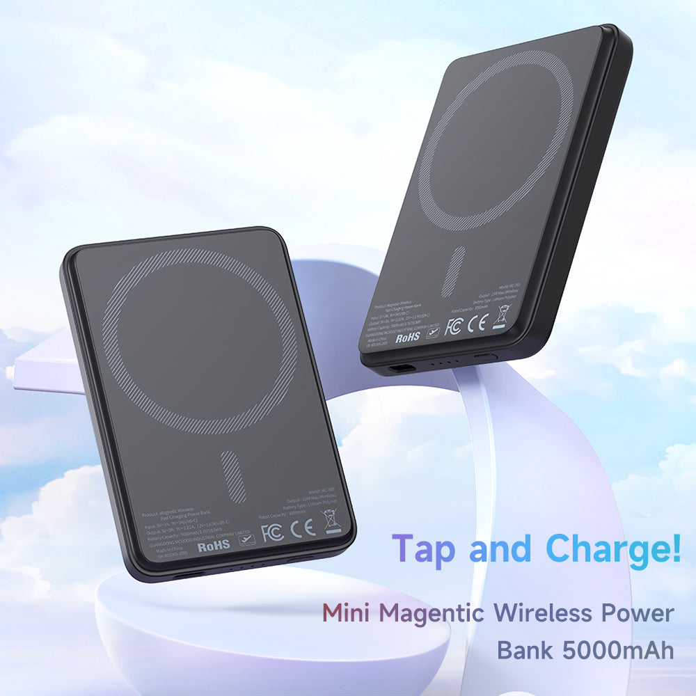 MCDODO MC-395 15W Magnetic Wireless Power Bank 5000mAh Portable Charger External Phone Battery