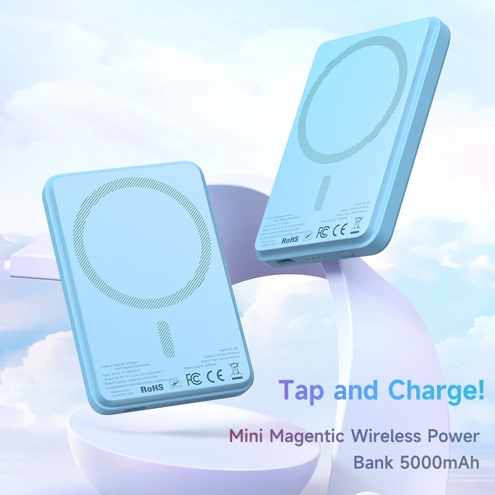 MCDODO MC-395 15W Magnetic Wireless Power Bank 5000mAh Portable Charger External Phone Battery