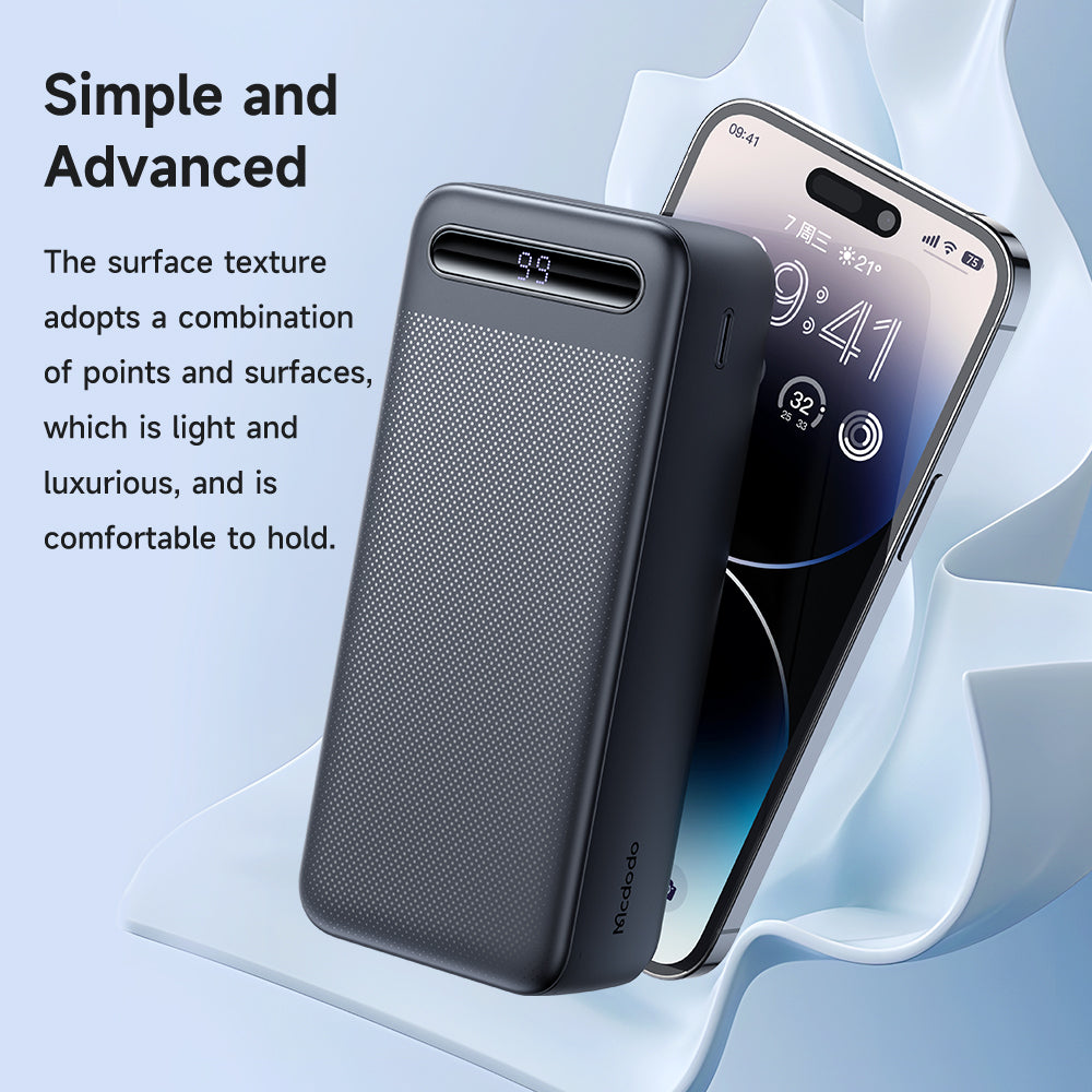 MCDODO MC-4442 5V2.1A Digital Display Portable Phone Charger 30000mAh Power Bank External Battery Pack