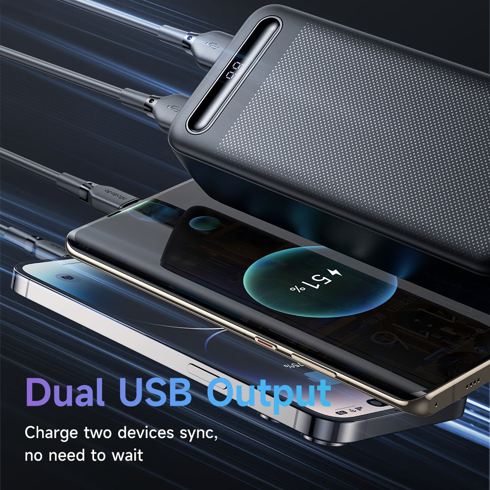 MCDODO MC-4442 5V2.1A Digital Display Portable Phone Charger 30000mAh Power Bank External Battery Pack