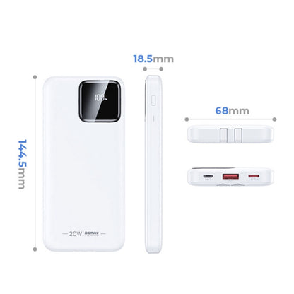 REMAX RPP-500 10000mAh PD 20W Power Bank Phone External Battery Charger with Built-in Type-C / iP Cable