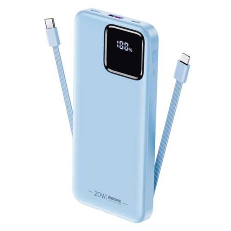 REMAX RPP-500 10000mAh PD 20W Power Bank Phone External Battery Charger with Built-in Type-C / iP Cable