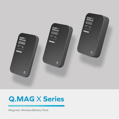 MOMAX Q.MAG X2 Portable Metal Magnetic Wireless Charger 20000mAh Power Bank External Phone Battery, Black