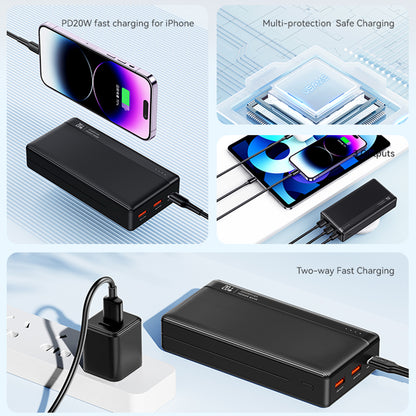 USAMS US-CD203 PB71 PD 20W + QC3.0 Fast Charging Power Bank 2 USB + 1 Type-C 10000mAh Phone External Battery