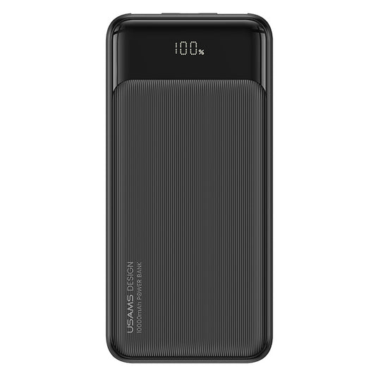 USAMS US-CD198 XY Series 10000mAh 2 USB + 1 Type-C Power Bank Digital Display Phone External Battery