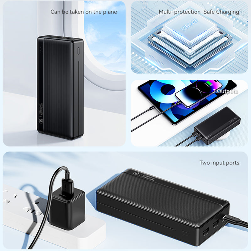 USAMS US-CD205 PB71 2 Ports USB Power Bank 10000mAh Portable Phone Charger