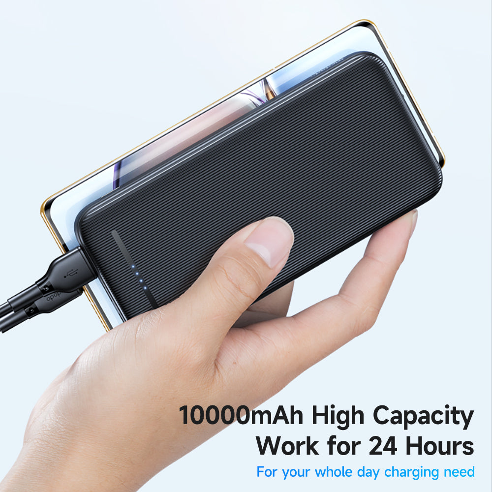 MCDODO MC-4631 Online Series 10000mAh LED Power Bank Dual USB Output Battery Pack, Black