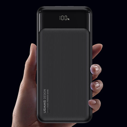 USAMS US-CD200 XY Series 20000mAh Power Bank 2 USB + 1 Type-C Digital Display External Battery Pack