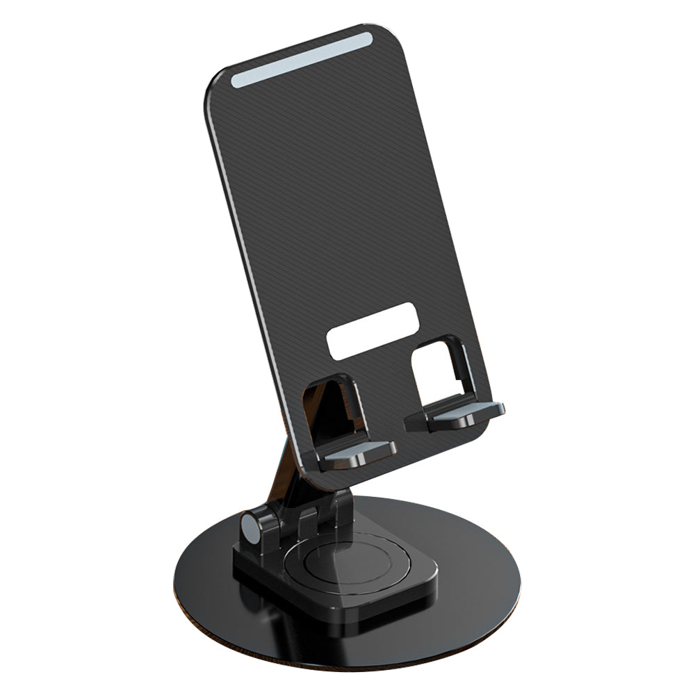 T9 Desktop Phone Stand Folding 360&#176; Rotating Tablet Holder for Live Streaming, Online Teaching