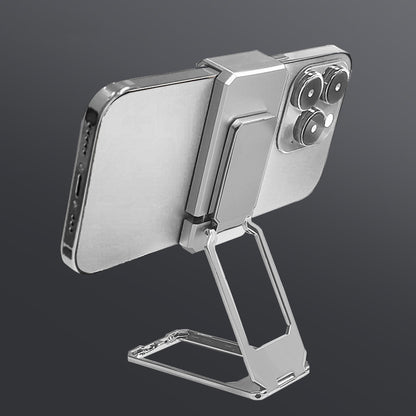 Folding Metal Desktop Phone Kickstand 360-Degree Rotating Zinc Alloy Cell Phone Back Clip Stand