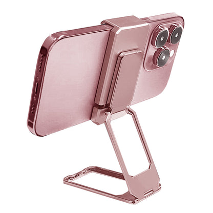 Folding Metal Desktop Phone Kickstand 360-Degree Rotating Zinc Alloy Cell Phone Back Clip Stand