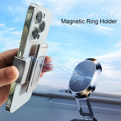 Folding Metal Desktop Phone Kickstand 360-Degree Rotating Zinc Alloy Cell Phone Back Clip Stand