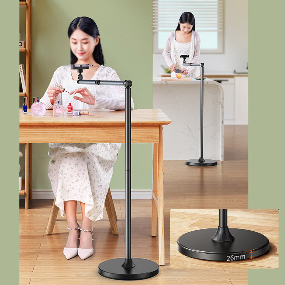 XIAOTIAN L58 Phone Floor Stand, 1.6m Adjustable Mobile Phone Holder Phone Arm Mount with Base