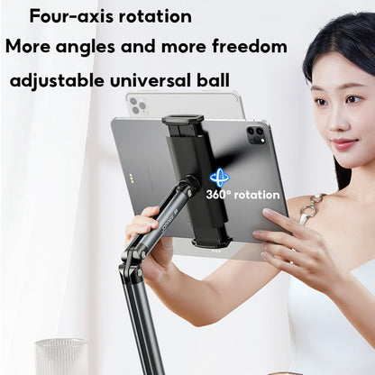 XIAOTIAN X69 Tablet Holder Height Adjustable Stand, 360 Degree Rotating Aluminum Alloy Cradle Mount