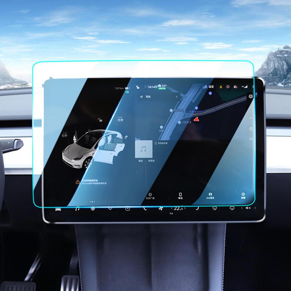 M30117 For Tesla Model 3 / Y In-Dash GPS Screen Film Car Display Navigation Tempered Glass Screen Protector (Anti Blue Light Design)