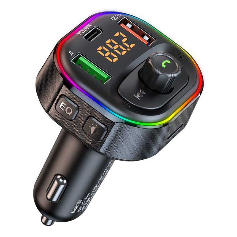 T86 QC3.0 / PD Car Charger Bluetooth MP3 Player FM Transmitter Cigarette Lighter Charger Support U Disk / TF Card