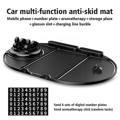 Multifunction Car Anti-slip Mat Phone Stand Vehicle Sundries Rubber Storage Mat with Phone Number Plate