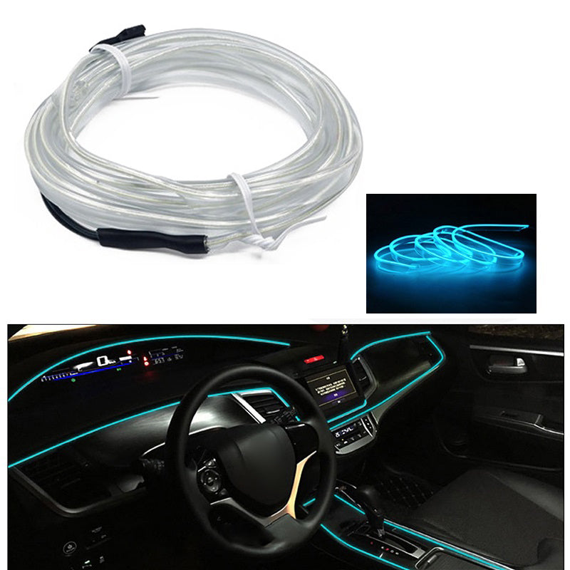 5m USB Car Interior EL Strip Light for Car Decoration Ambient Light Glowing Rope Lights with Driver