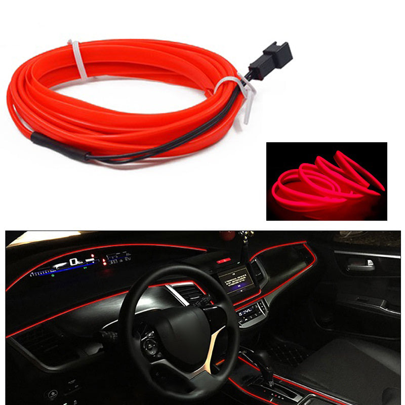 5m USB Car Interior EL Strip Light for Car Decoration Ambient Light Glowing Rope Lights with Driver