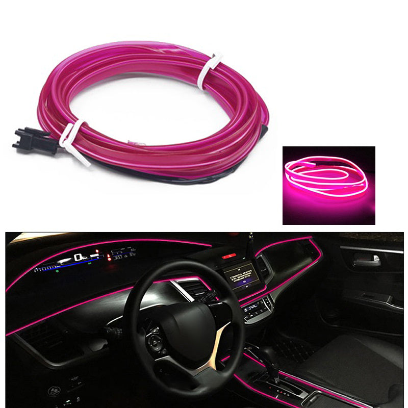 5m USB Car Interior EL Strip Light for Car Decoration Ambient Light Glowing Rope Lights with Driver