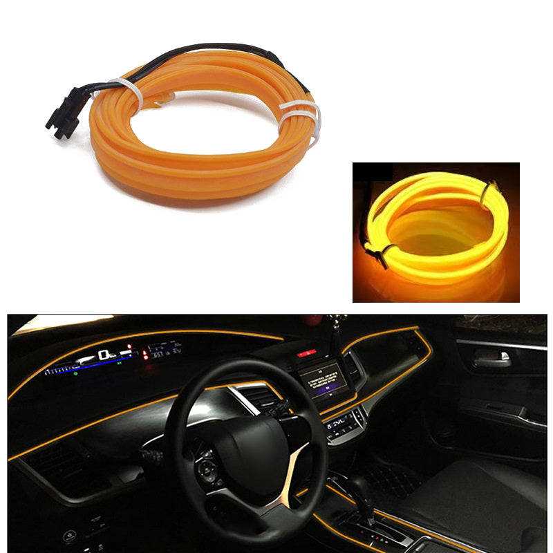 5m USB Car Interior EL Strip Light for Car Decoration Ambient Light Glowing Rope Lights with Driver