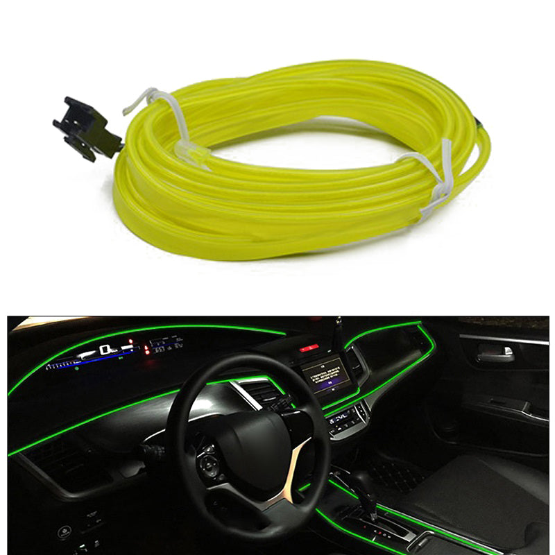 5m USB Car Interior EL Strip Light for Car Decoration Ambient Light Glowing Rope Lights with Driver