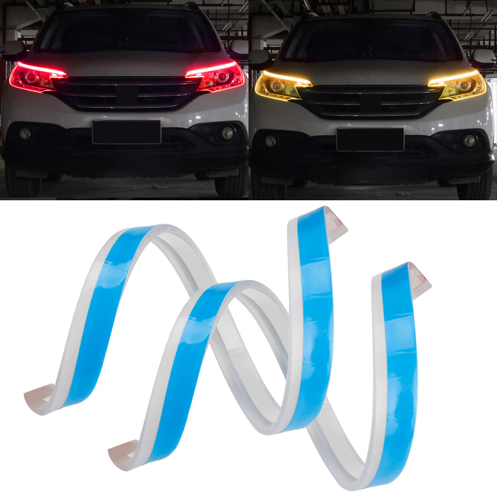 2Pcs 30cm Waterproof Car DRL Flexible LED Strip Daytime Running Light Turn Signal Light