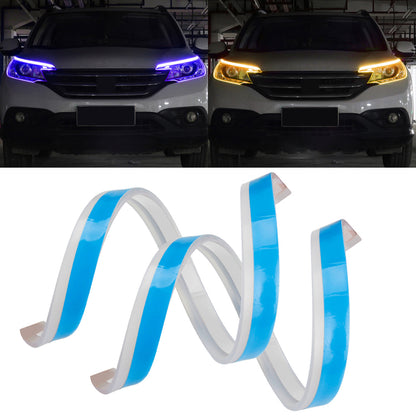 2Pcs 30cm Waterproof Car DRL Flexible LED Strip Daytime Running Light Turn Signal Light