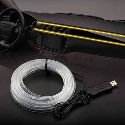 S4U 4m S-Series Push Button+Voice Control Fiber Optic Flexible Neon Light Strip Car Interior USB Atmosphere Lamp