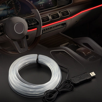 S4U 4m S-Series Push Button+Voice Control Fiber Optic Flexible Neon Light Strip Car Interior USB Atmosphere Lamp