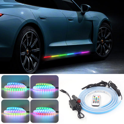 E15 1.5m Cigarette Lighter Cable Door Outside LED Strip Lights Car Colorful Ambient Lights Voice / RC Control Breathing Running Light