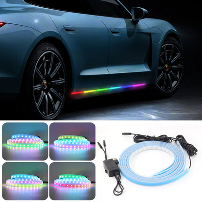 C15U 1.5m USB Car LED Strip Lights Car Outside Decor Ambient Light Voice Control Colorful Breathing Lights (No Remote)