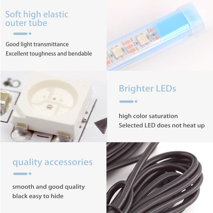 C18U 1.8m USB Car Modified Ambient Light Car Outside LED Strip Lights Voice Control Colorful Breathing Lights (No Remote)