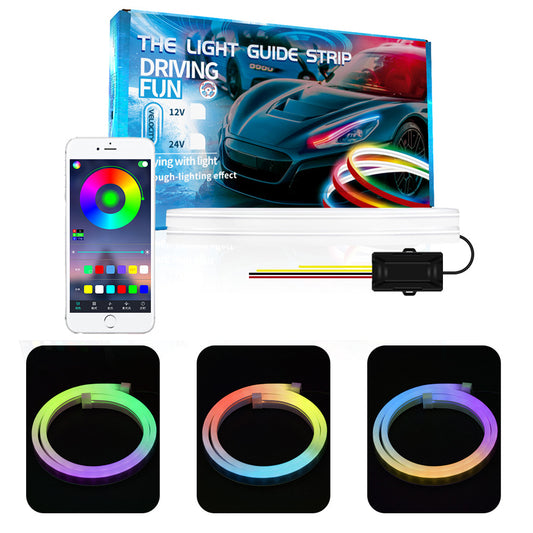 DR60 1-to-2 12V Car Headlight Decorated Lights Bar APP Control LED Strip Lights Starter Scan Daytime Car Colorful Turn Signal Lamp