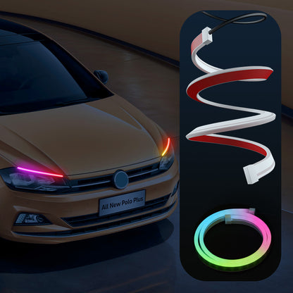 DR60 1-to-2 12V Car Headlight Decorated Lights Bar APP Control LED Strip Lights Starter Scan Daytime Car Colorful Turn Signal Lamp