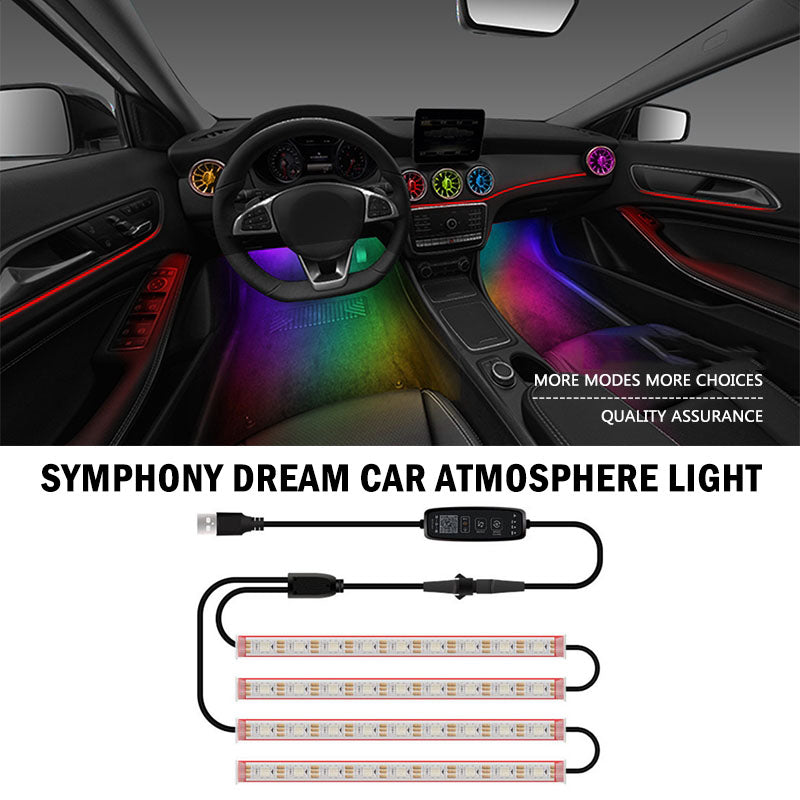 N1U 4Pcs Car Underglow 36LED Strip Lights Exterior Neon Accent Underbody Strips for Car SUV Trucks