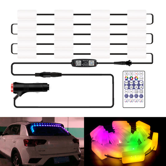 N020 1.5m Car Trunk Decorative Light APP Remote Control Colorful Warning Streamer Light