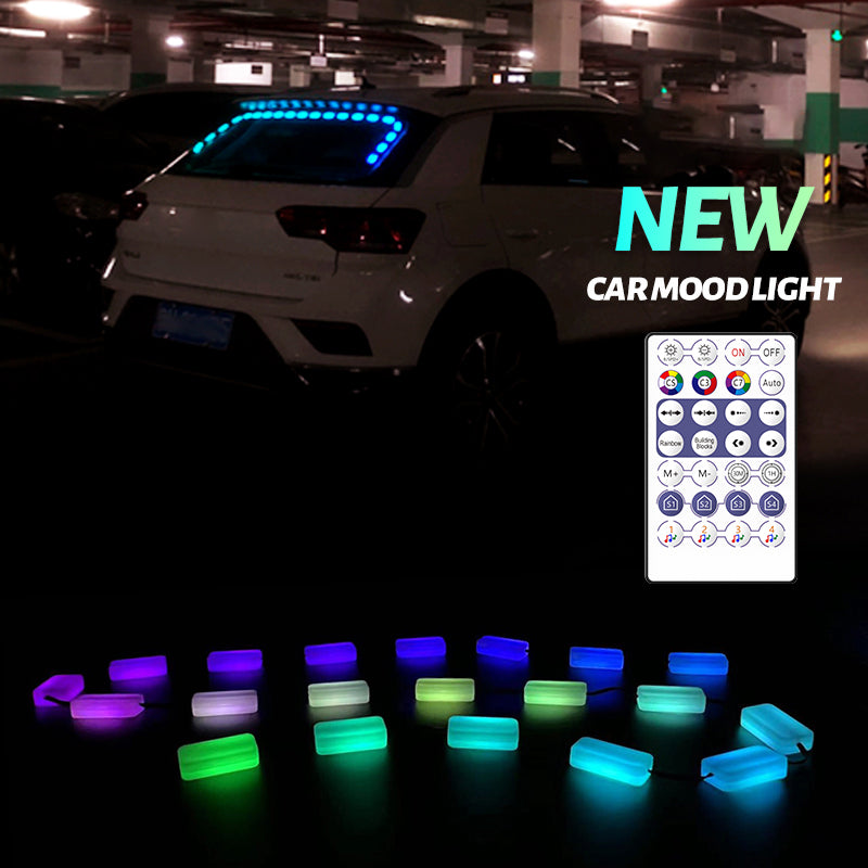 N020 1.5m Car Trunk Decorative Light APP Remote Control Colorful Warning Streamer Light