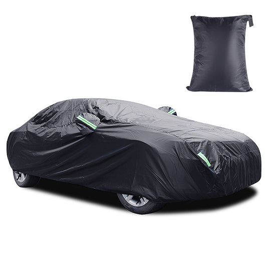 1026 190T Silver Coated Cloth Car Cover Reflective UV Protection Waterproof Car Hood