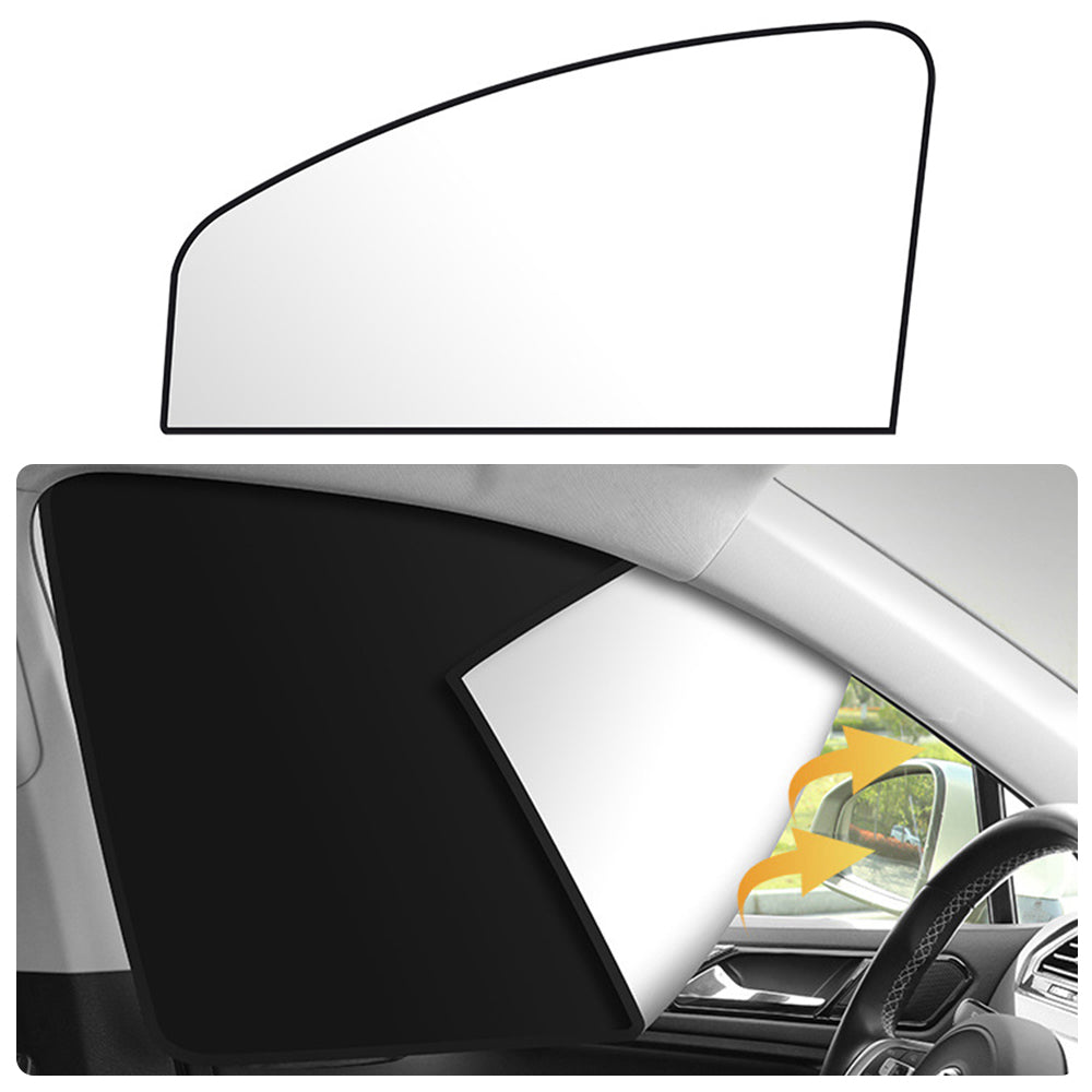 Titanium Silver Cloth Magnetic Car Sunshade UV Protection Front Side Window Sun Shade (Driver Side, 80x50x20cm)