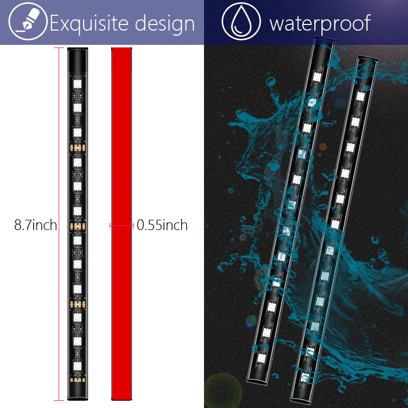 E1 24 LED Monochrome Car Light Strip Cigarette Lighter 12V Waterproof Car Ambient Light Bar