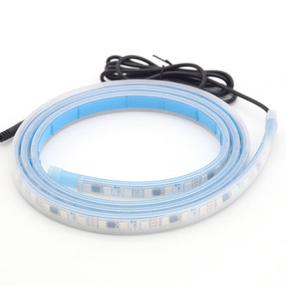 G18 1.8m 12V Flexible Car Hood Glow Headlight Strip Multicolor Waterproof Car Warning Lights with Remote Control